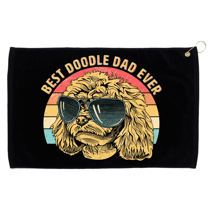 Retro Best Doodle Dad Ever Grommeted Golf Towel