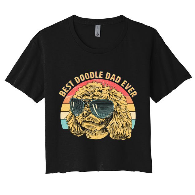 Retro Best Doodle Dad Ever Crop Top