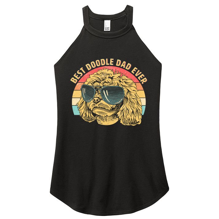 Retro Best Doodle Dad Ever Women's Perfect Tri Rocker Tank