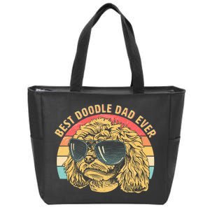 Retro Best Doodle Dad Ever Zip Tote Bag