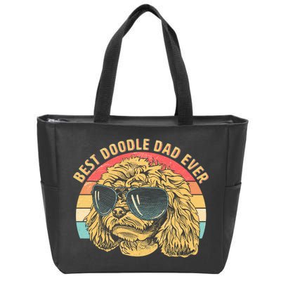 Retro Best Doodle Dad Ever Zip Tote Bag