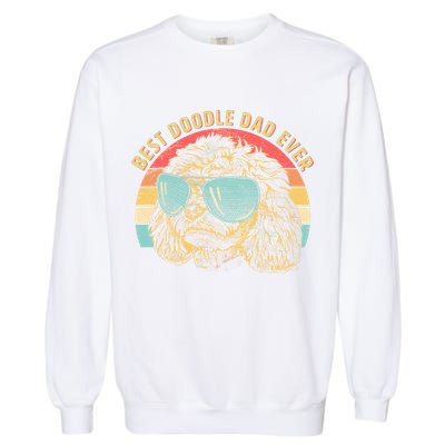 Retro Best Doodle Dad Ever Garment-Dyed Sweatshirt