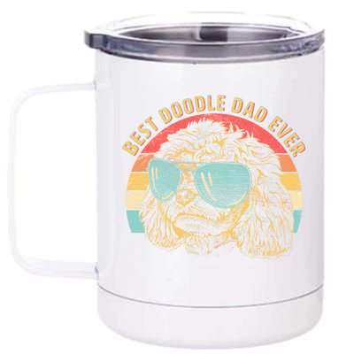 Retro Best Doodle Dad Ever 12 oz Stainless Steel Tumbler Cup