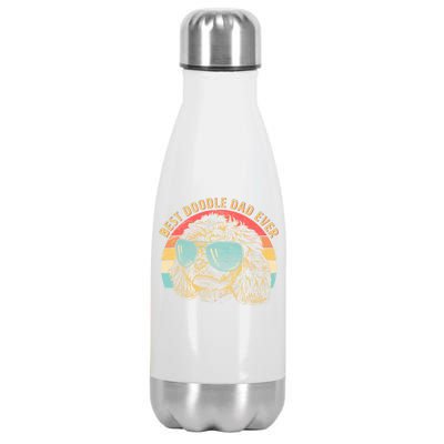 Retro Best Doodle Dad Ever Stainless Steel Insulated Water Bottle