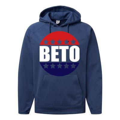 Retro Beto For Texas Senate Election Performance Fleece Hoodie