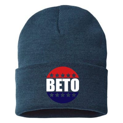 Retro Beto For Texas Senate Election Sustainable Knit Beanie