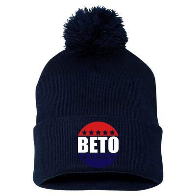 Retro Beto For Texas Senate Election Pom Pom 12in Knit Beanie