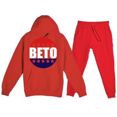 Retro Beto For Texas Senate Election Premium Hooded Sweatsuit Set