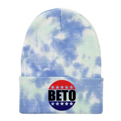 Retro Beto For Texas Senate Election Tie Dye 12in Knit Beanie