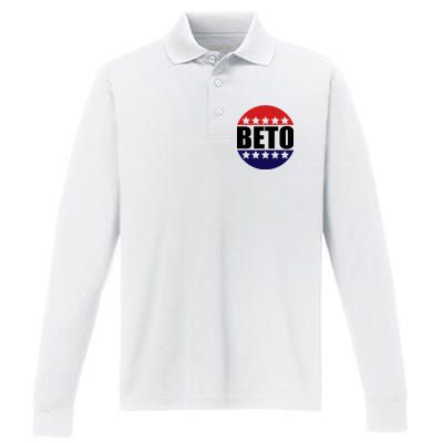 Retro Beto For Texas Senate Election Performance Long Sleeve Polo