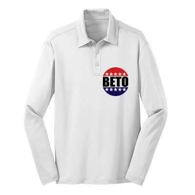 Retro Beto For Texas Senate Election Silk Touch Performance Long Sleeve Polo