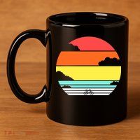 Retro Bicycle Sunset 11oz C Handle Ceramic Mug