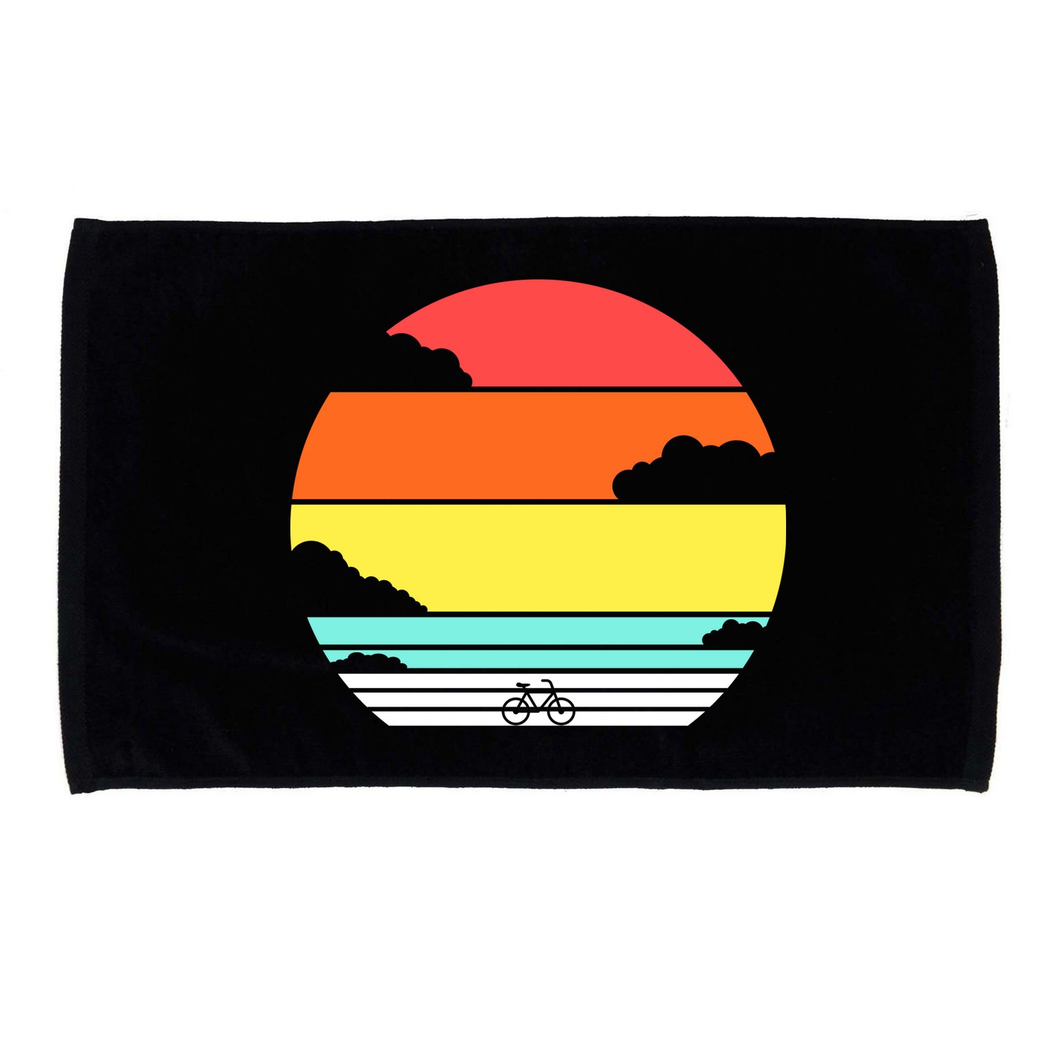 Retro Bicycle Sunset Microfiber Hand Towel
