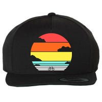 Retro Bicycle Sunset Wool Snapback Cap