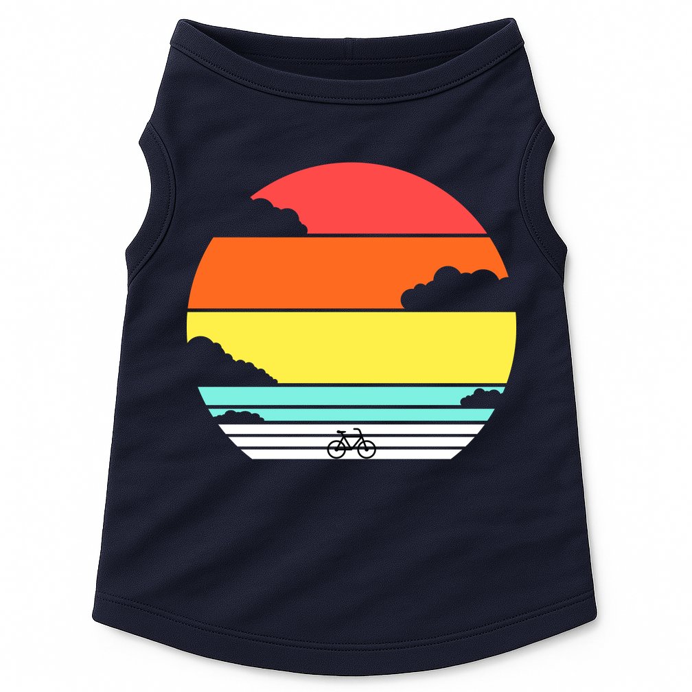 Retro Bicycle Sunset Doggie Tank