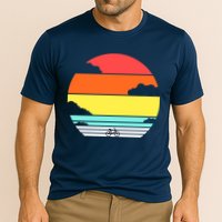 Retro Bicycle Sunset Cooling Performance Crew T-Shirt