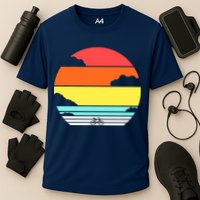 Retro Bicycle Sunset Cooling Performance Crew T-Shirt