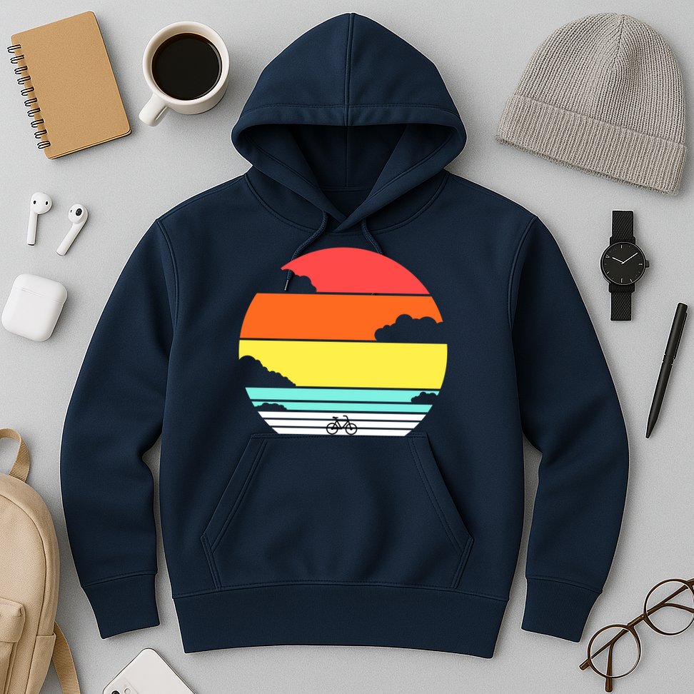Retro Bicycle Sunset Hoodie