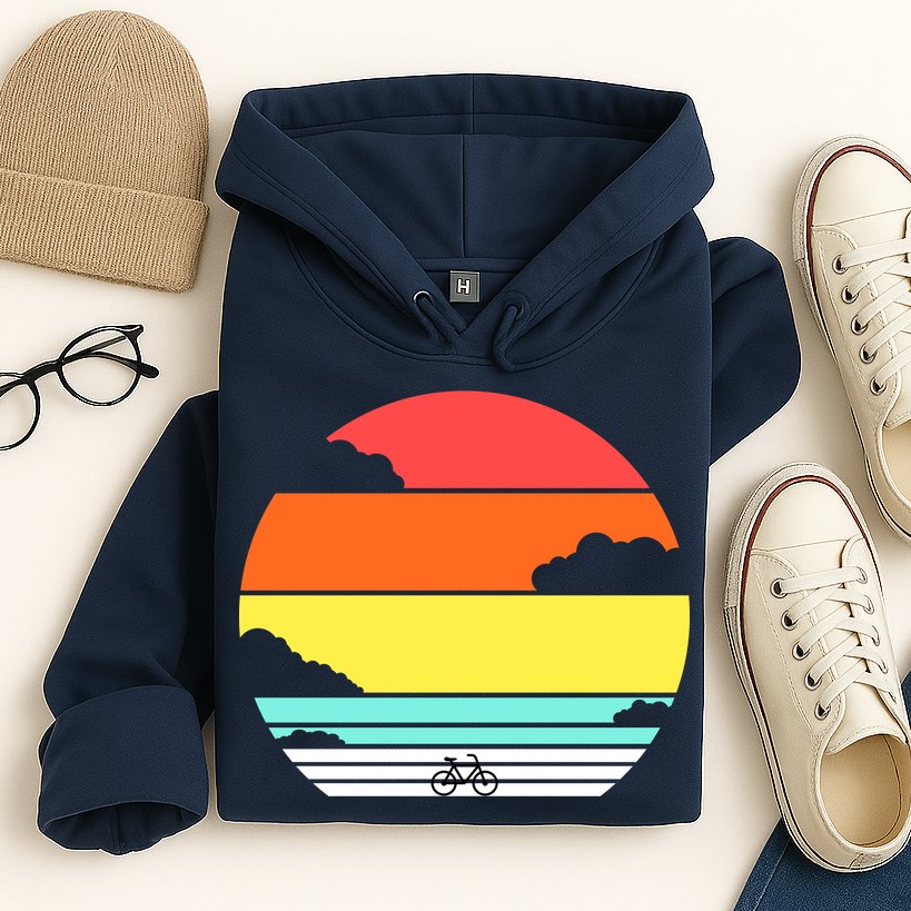 Retro Bicycle Sunset Hoodie