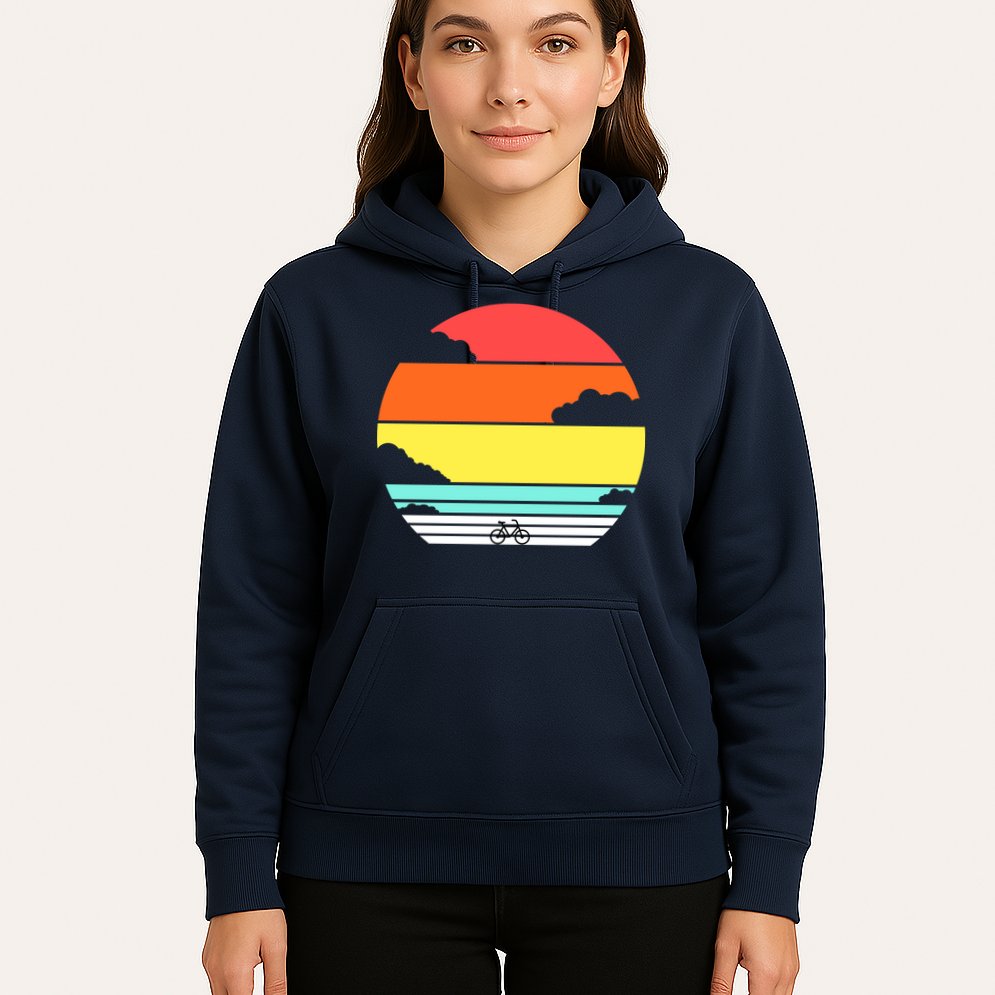 Retro Bicycle Sunset Hoodie