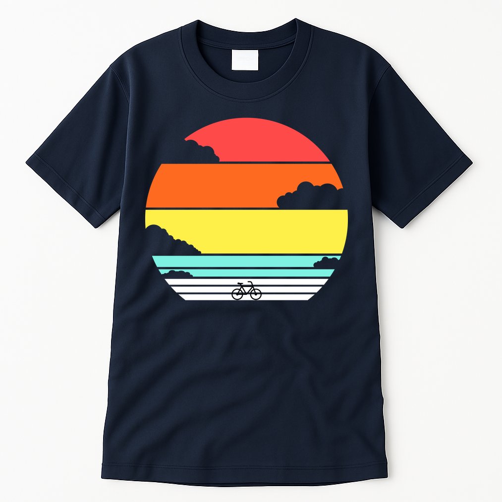 Retro Bicycle Sunset Tall T-Shirt