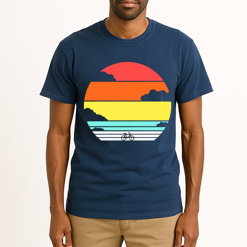 Retro Bicycle Sunset Tall T-Shirt