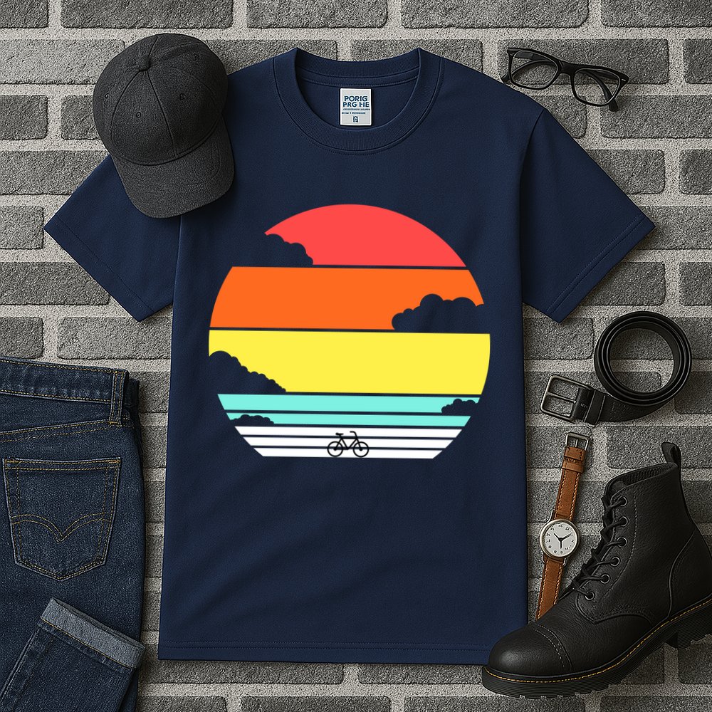 Retro Bicycle Sunset Tall T-Shirt