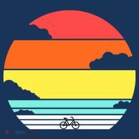 Retro Bicycle Sunset 7-Panel Snapback Hat