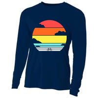 Retro Bicycle Sunset Cooling Performance Long Sleeve Crew