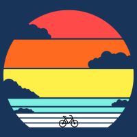 Retro Bicycle Sunset Cooling Performance Long Sleeve Crew