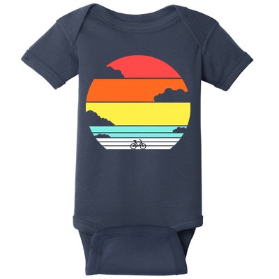 Retro Bicycle Sunset Baby Bodysuit