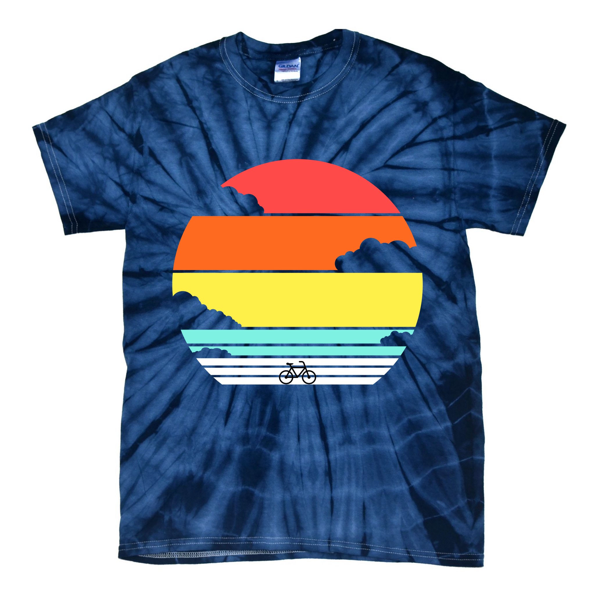 Retro Bicycle Sunset Tie-Dye T-Shirt