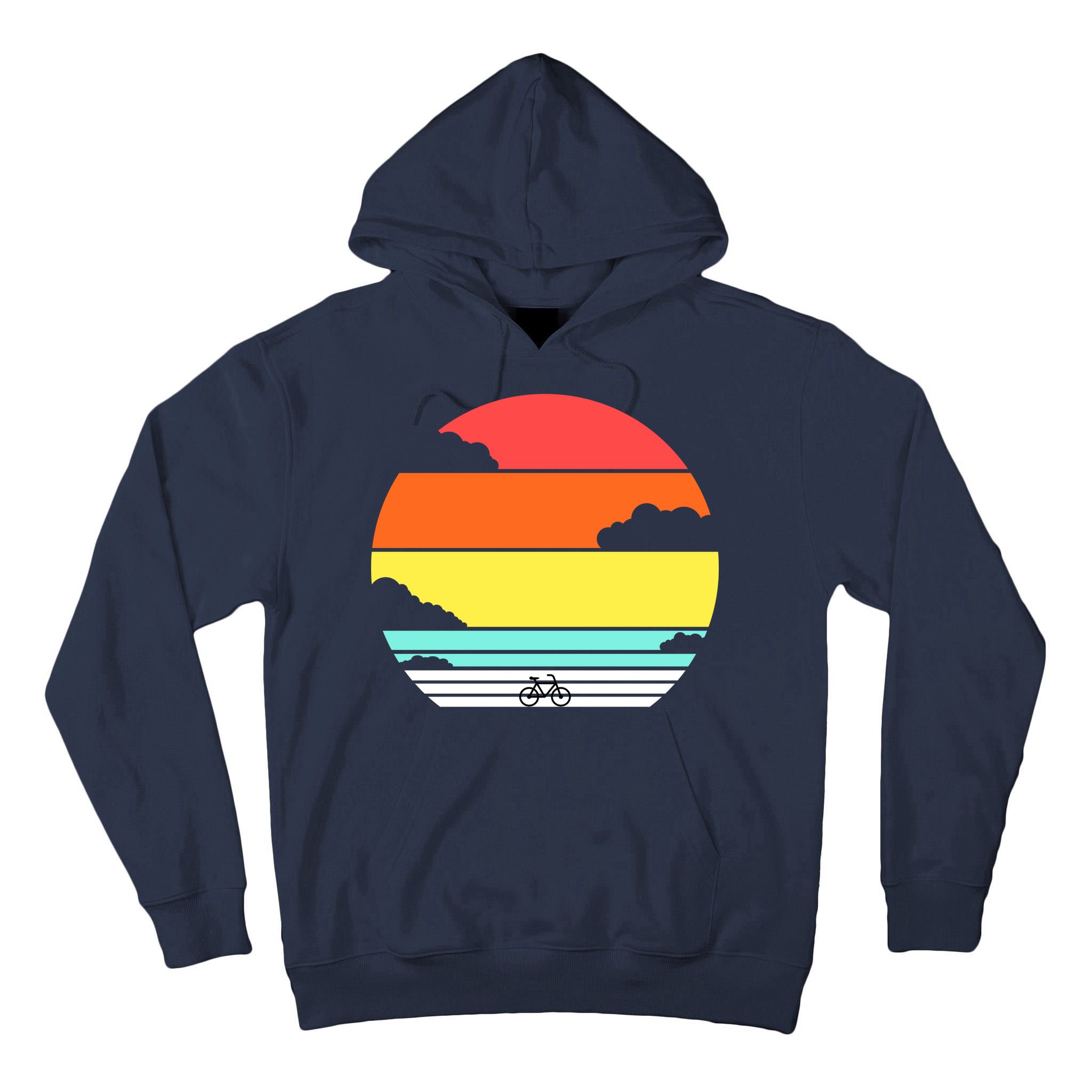 Retro Bicycle Sunset Tall Hoodie