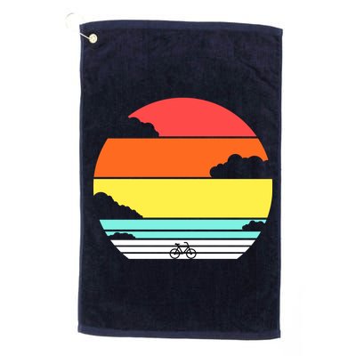 Retro Bicycle Sunset Golf Towel