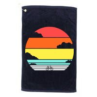 Retro Bicycle Sunset Golf Towel