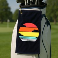 Retro Bicycle Sunset Golf Towel