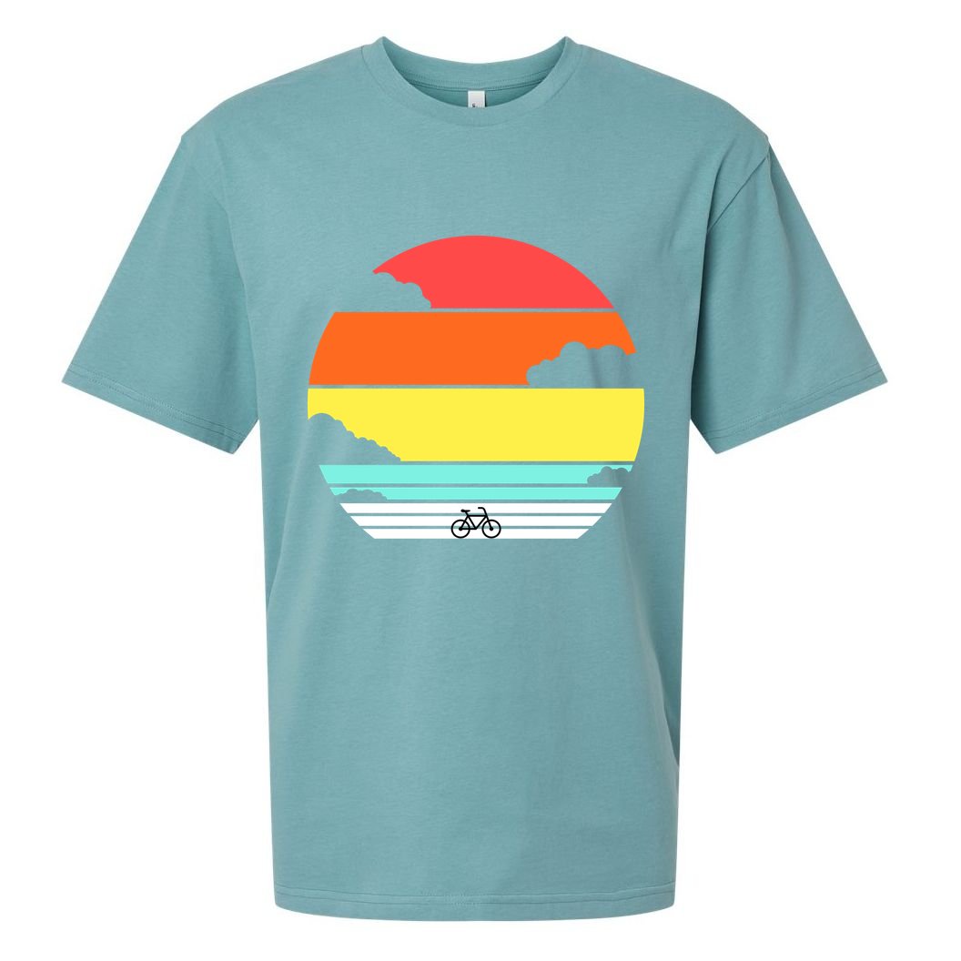 Retro Bicycle Sunset Sueded Cloud Jersey T-Shirt