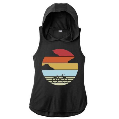 Retro Bicycle Sunset Vintage Ladies PosiCharge Tri-Blend Wicking Draft Hoodie Tank