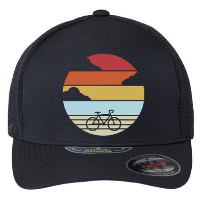 Retro Bicycle Sunset Vintage Flexfit Unipanel Trucker Cap