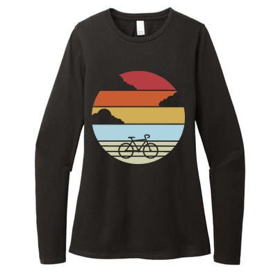 Retro Bicycle Sunset Vintage Womens CVC Long Sleeve Shirt