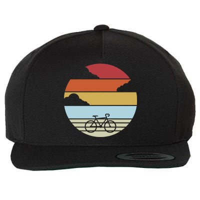 Retro Bicycle Sunset Vintage Wool Snapback Cap