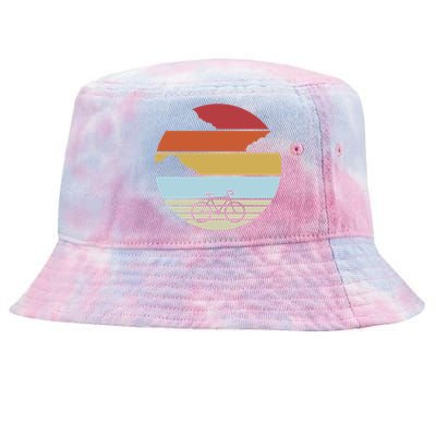 Retro Bicycle Sunset Vintage Tie-Dyed Bucket Hat