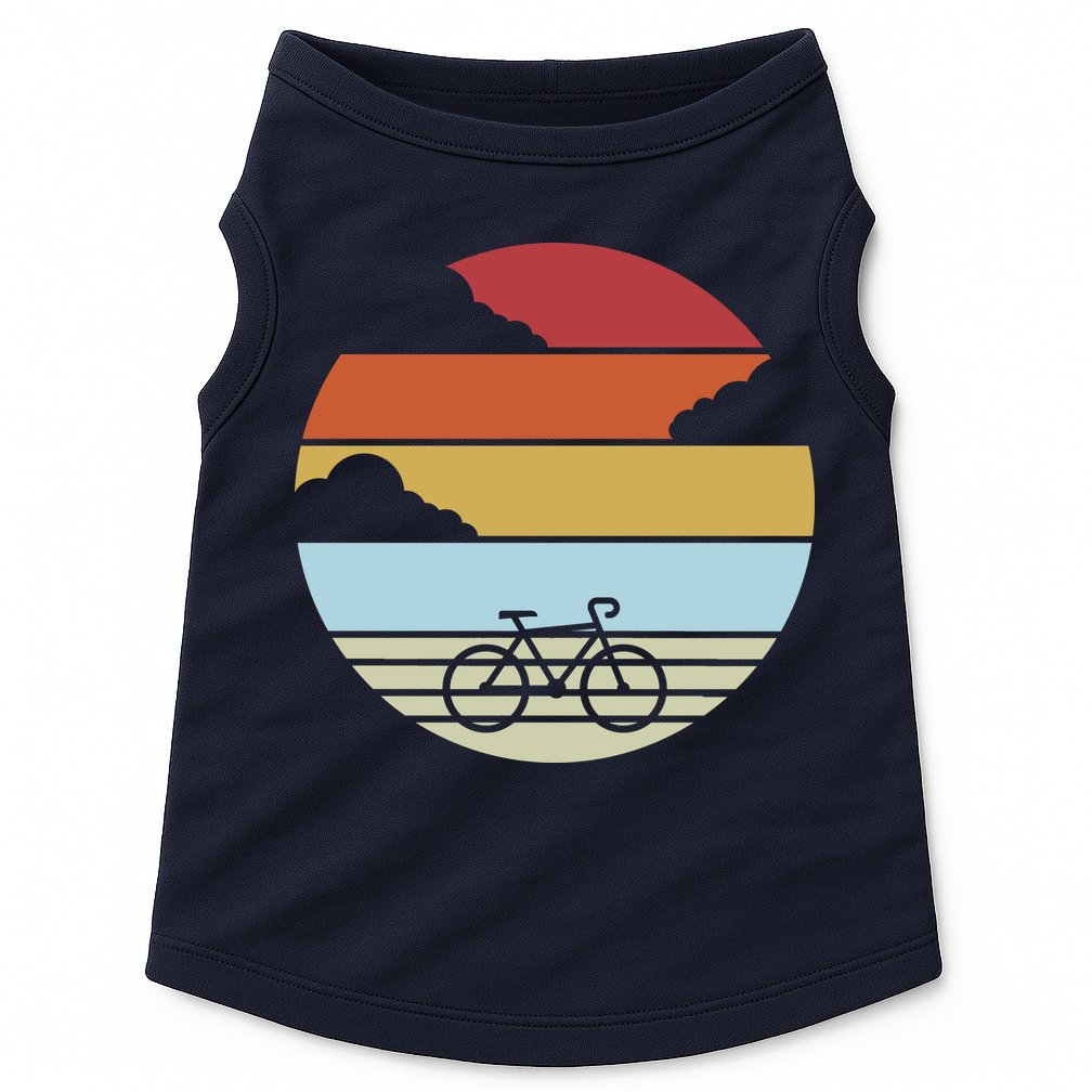 Retro Bicycle Sunset Vintage Doggie Tank
