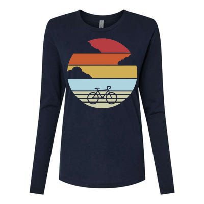 Retro Bicycle Sunset Vintage Womens Cotton Relaxed Long Sleeve T-Shirt