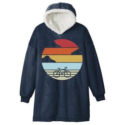 Retro Bicycle Sunset Vintage Hooded Wearable Blanket