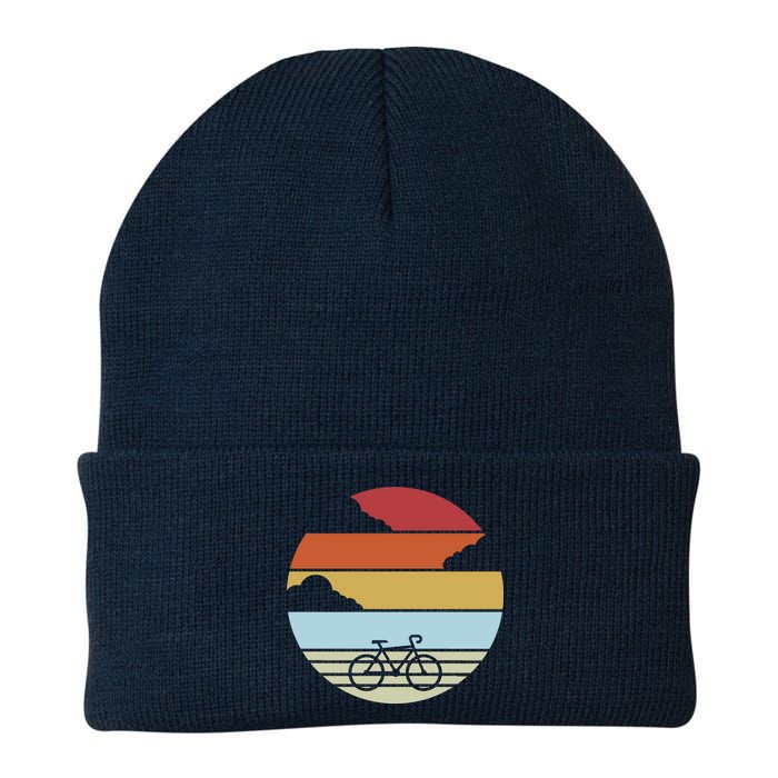 Retro Bicycle Sunset Vintage Knit Cap Winter Beanie