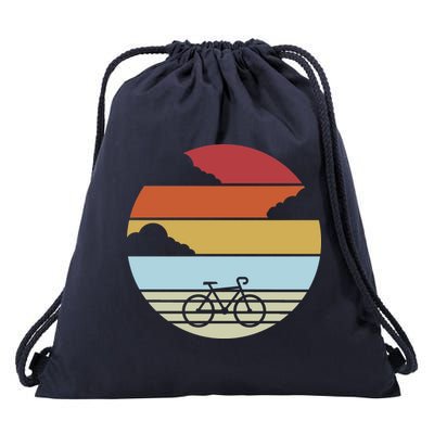 Retro Bicycle Sunset Vintage Drawstring Bag