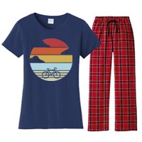 Retro Bicycle Sunset Vintage Women's Flannel Pajama Set