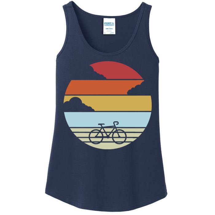 Retro Bicycle Sunset Vintage Ladies Essential Tank