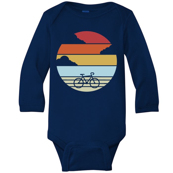 Retro Bicycle Sunset Vintage Baby Long Sleeve Bodysuit